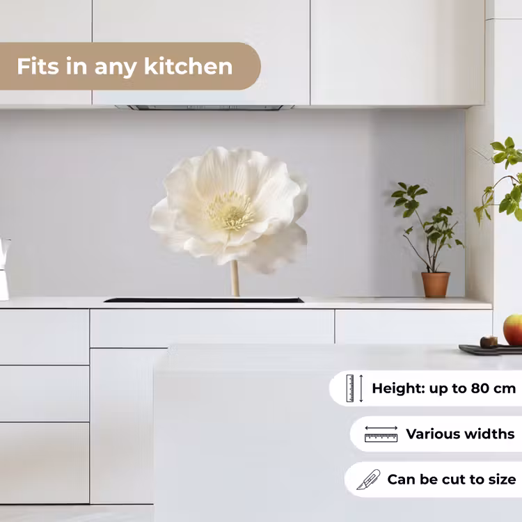 Bloem - Minimalistisch -Wit keuken achterwand 2 middel -sfeer4_UK