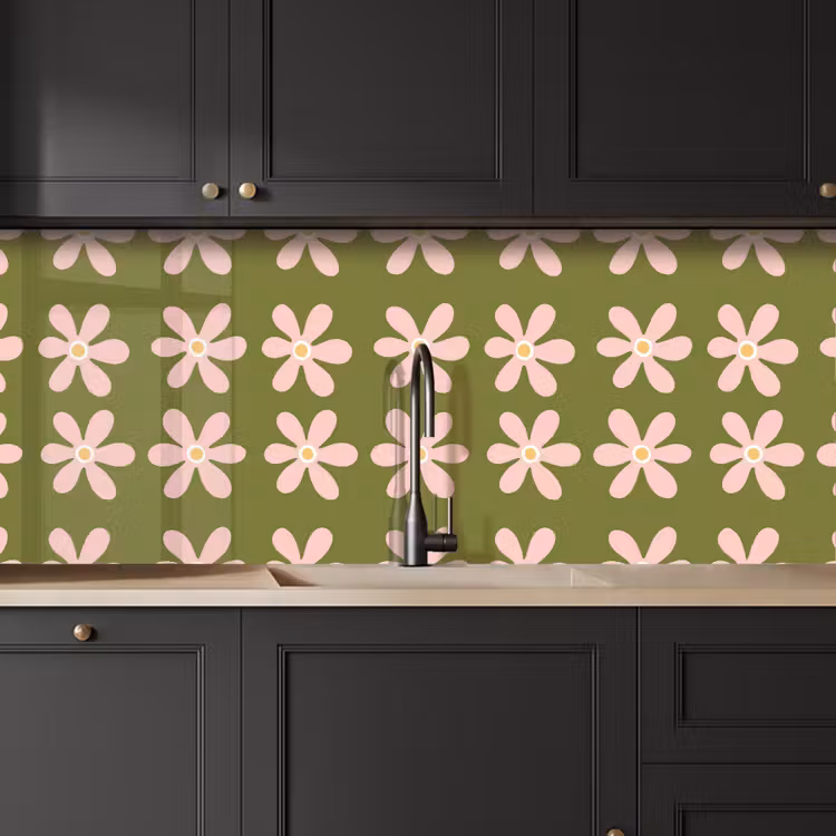 Bloem - Modern - Groen keuken achterwand 2 middel 871 -sfeer1