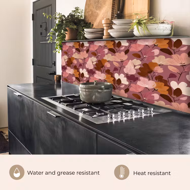 Bloem - Patroon - Roze keuken achterwand 2 groot 857 -usp_EN
