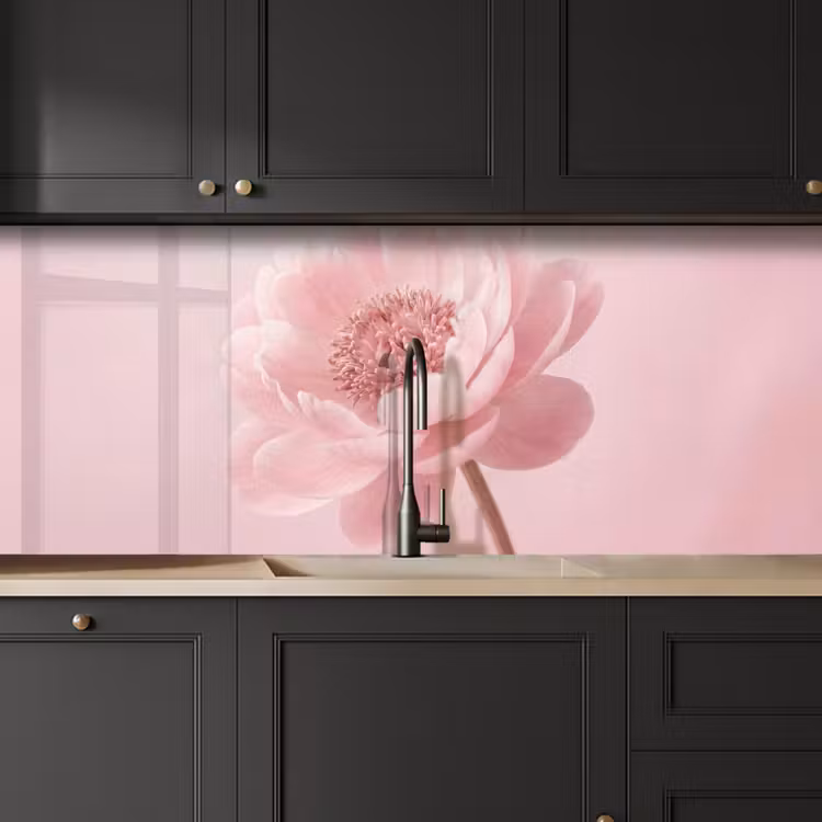 Bloem - Pioenroos - Roze keuken achterwand 2 middel -sfeer1