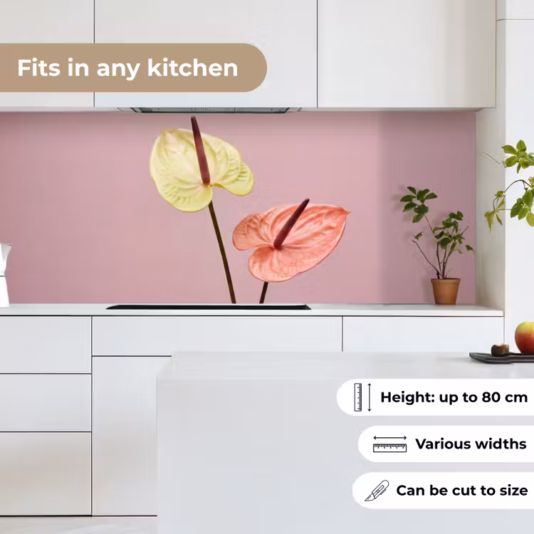 Bloemen - Anthuriums - Geel - Roze keuken achterwand 2 middel -sfeer4_UK