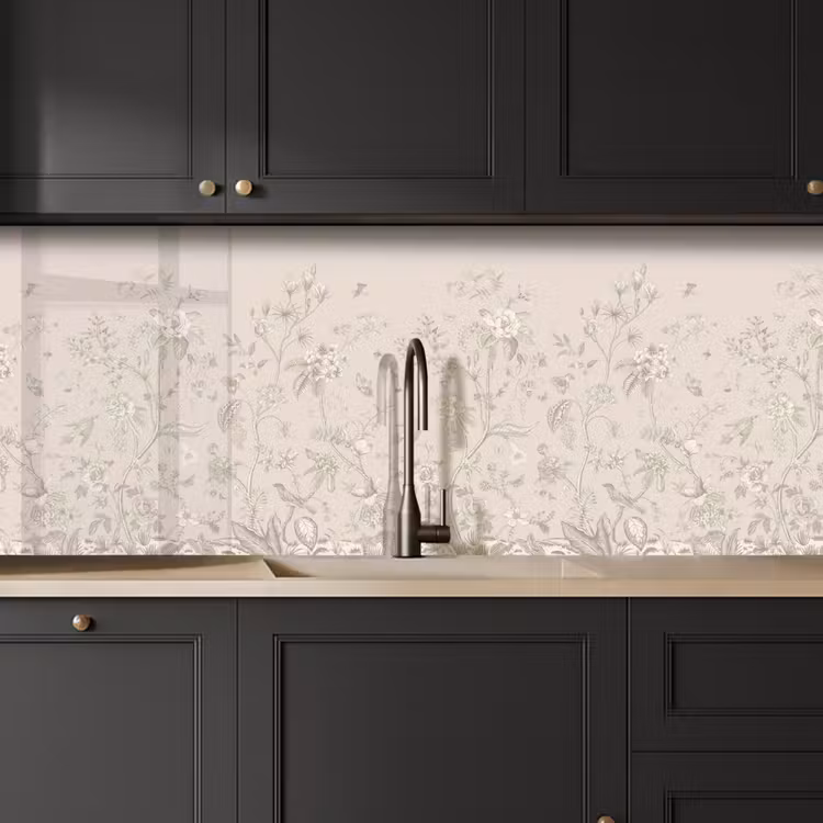 Bloemen - Beige - Botanisch - Vintage keuken achterwand 2 middel -sfeer1