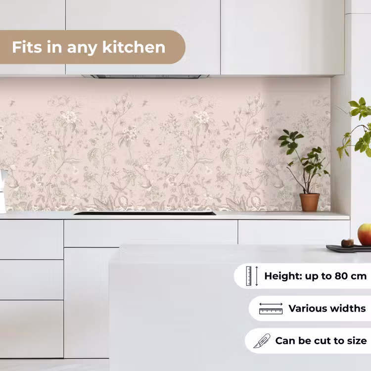 Bloemen - Beige - Botanisch - Vintage keuken achterwand 2 middel -sfeer4_UK