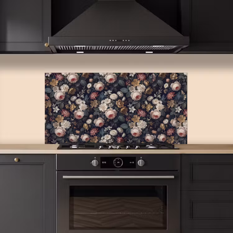 Bloemen - Boeket - Botanisch - Vintage - Donkere achtergrond keuken achterwand spatscherm middel -sfeer1