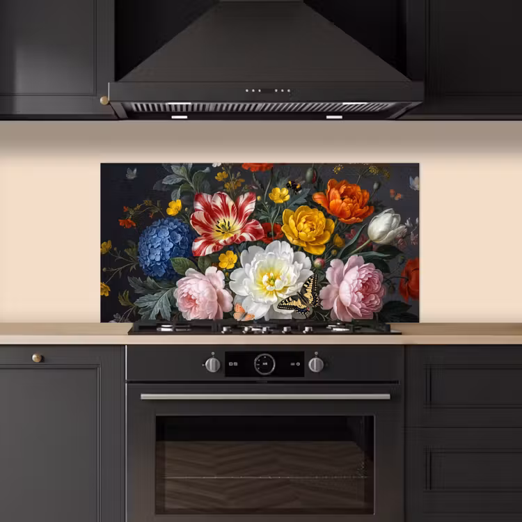 Bloemen - Boeket - Klassiek - Kleurrijk - Natuur keuken achterwand spatscherm middel -sfeer1