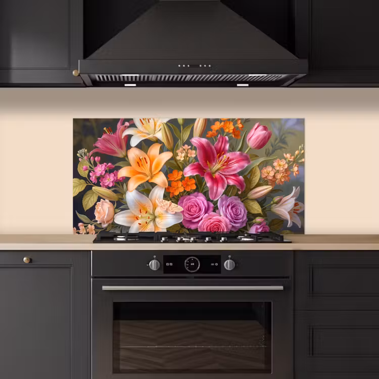 Bloemen - Boeket - Natuur - Kleurrijk - Modern keuken achterwand spatscherm middel -sfeer1