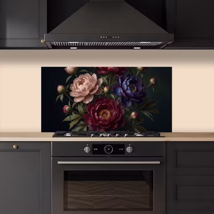 Bloemen - Boeket - Natuur - Modern - Donker keuken achterwand spatscherm middel -sfeer1