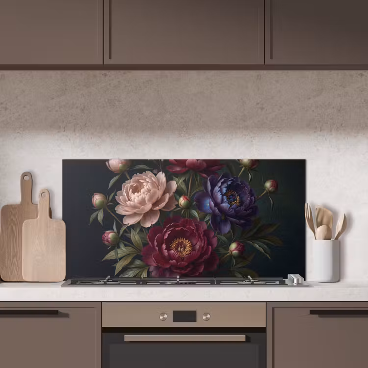 Bloemen - Boeket - Natuur - Modern - Donker keuken achterwand spatscherm middel -sfeer2