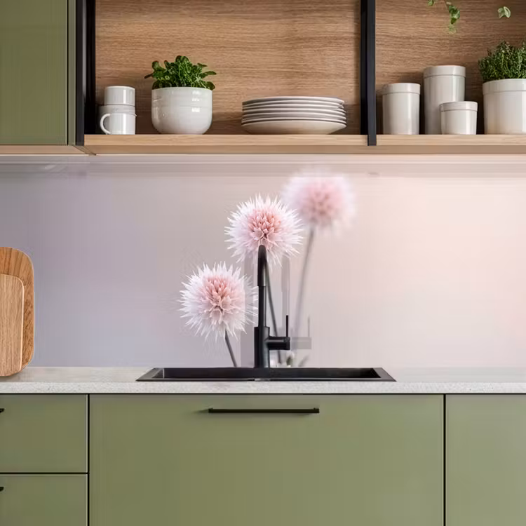 Bloemen - Bollen - Roze keuken achterwand 2 middel -sfeer3