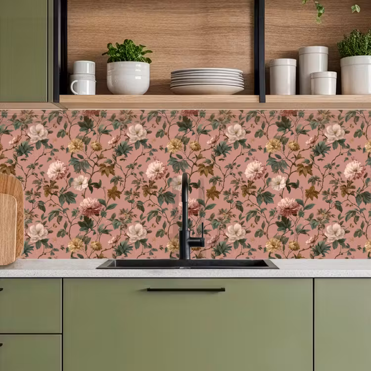 Bloemen - Klassiek - Roze keuken achterwand 2 middel 871 -sfeer3
