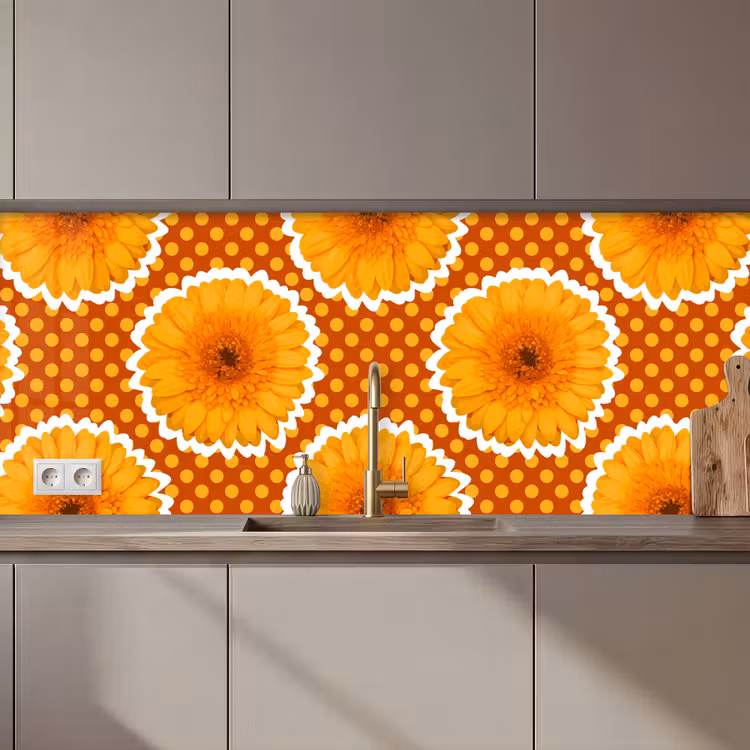 Bloemen - Stippen - Vintage - Patroon keuken achterwand 2 middel 871 zz_3dshopping