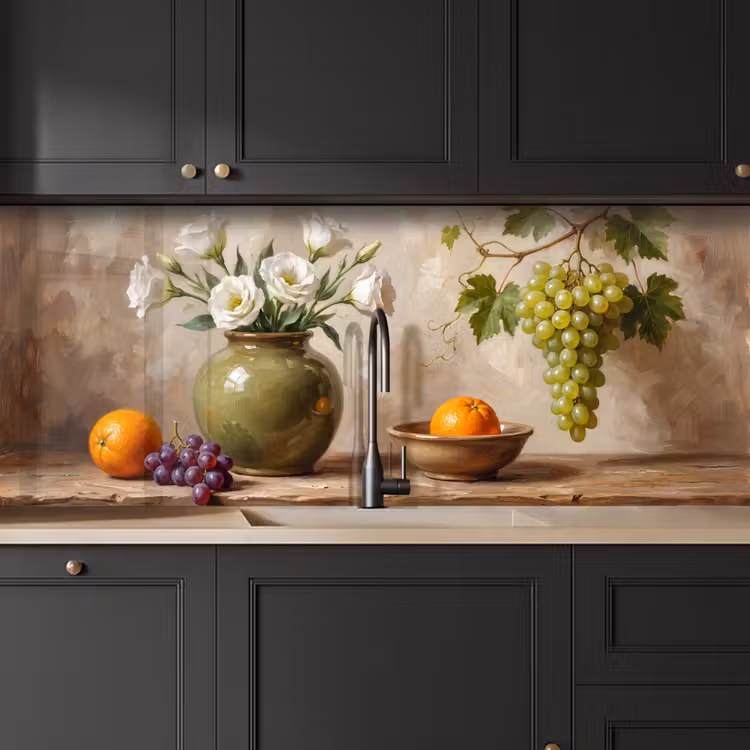 Kitchen Wall Splashback - Flowers - Fruit - Still Life - Bloemen - Fruit - Stilleven keuken achterwand 2 middel