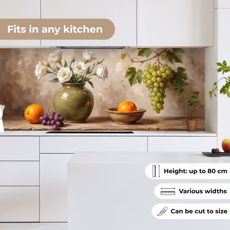 Kitchen Wall Splashback - Flowers - Fruit - Still Life - Bloemen - Fruit - Stilleven keuken achterwand 2 middel