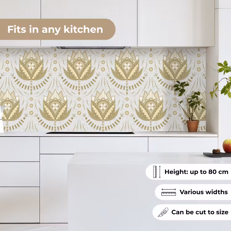 Bloemen - Goud - Patronen keuken achterwand 2 middel 871 -sfeer4_UK