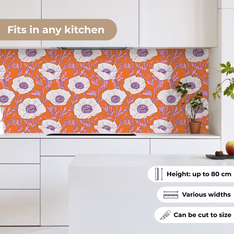 Bloemen - Grafisch - Oranje keuken achterwand 2 middel 871 -sfeer4_UK