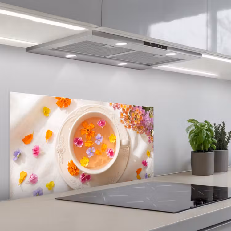 Bloemen - Kop - Natuur - Kleurrijk - Zomer keuken achterwand spatscherm middel -3d_schuin