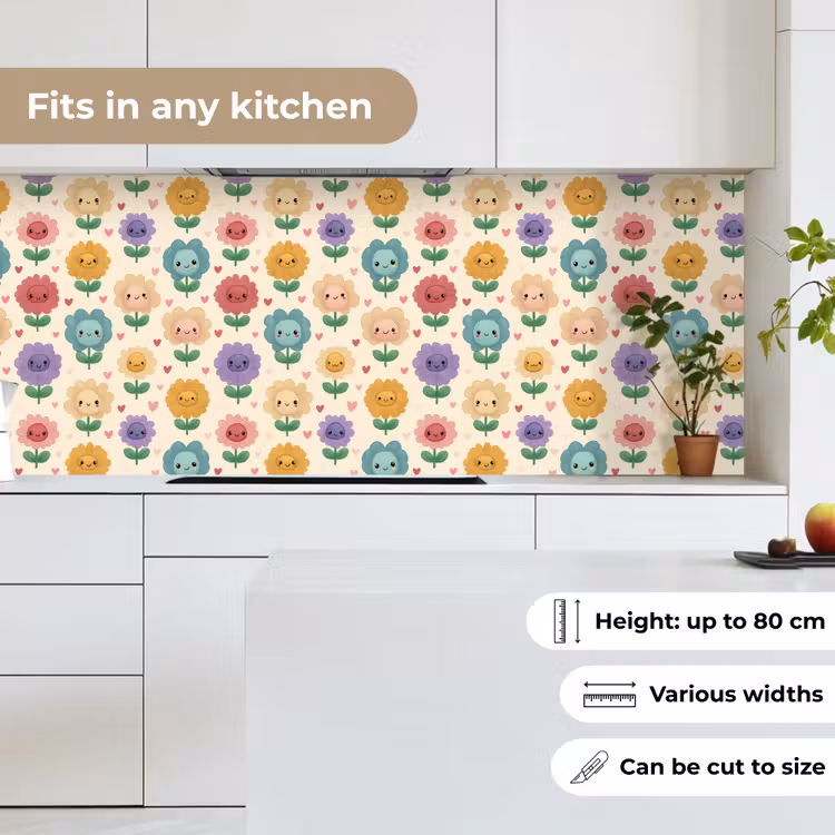 Bloemen - Hartjes - Kleurrijk keuken achterwand 2 middel 871 -sfeer4_UK