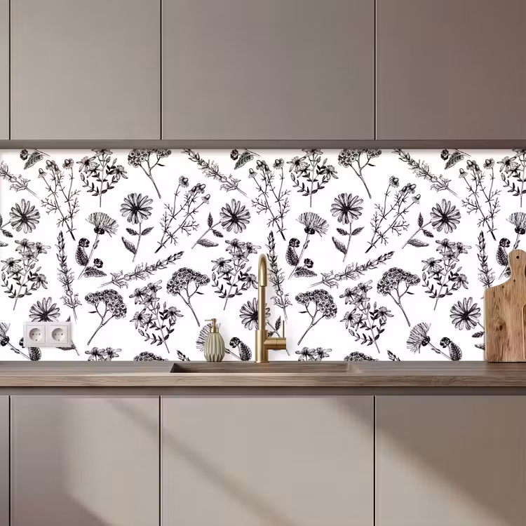 Bloemen - Kruiden - Vintage - Patronen keuken achterwand 2 middel 871 zz_3dshopping