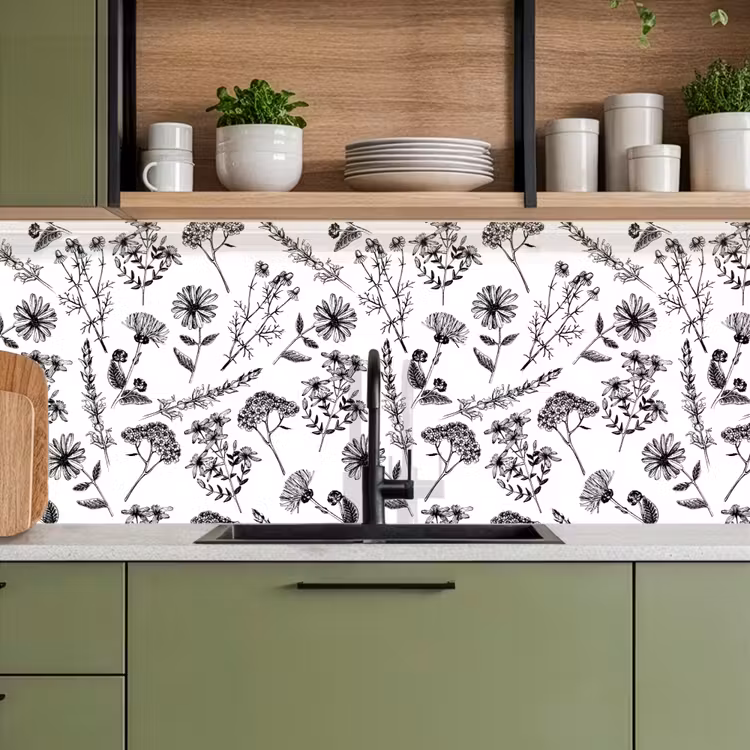 Bloemen - Kruiden - Vintage - Patronen keuken achterwand 2 middel 871 -sfeer3