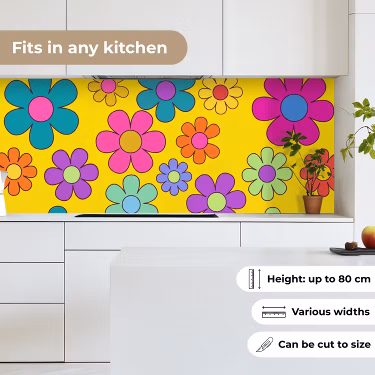 Bloemen - Illustratie - Kleurrijk keuken achterwand 2 middel -sfeer4_UK