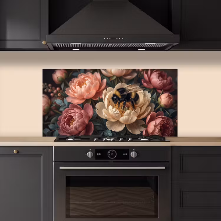 Bloemen - Insect - Natuur - Roze keuken achterwand spatscherm middel -sfeer1