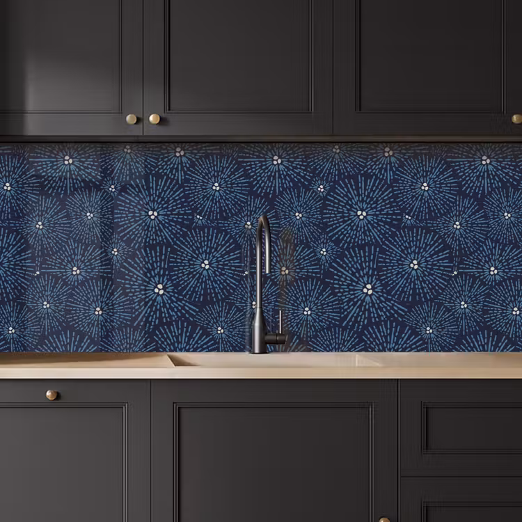 Bloemen - Japans - Patroon - Blauw - Wit keuken achterwand 2 middel 871 -sfeer1