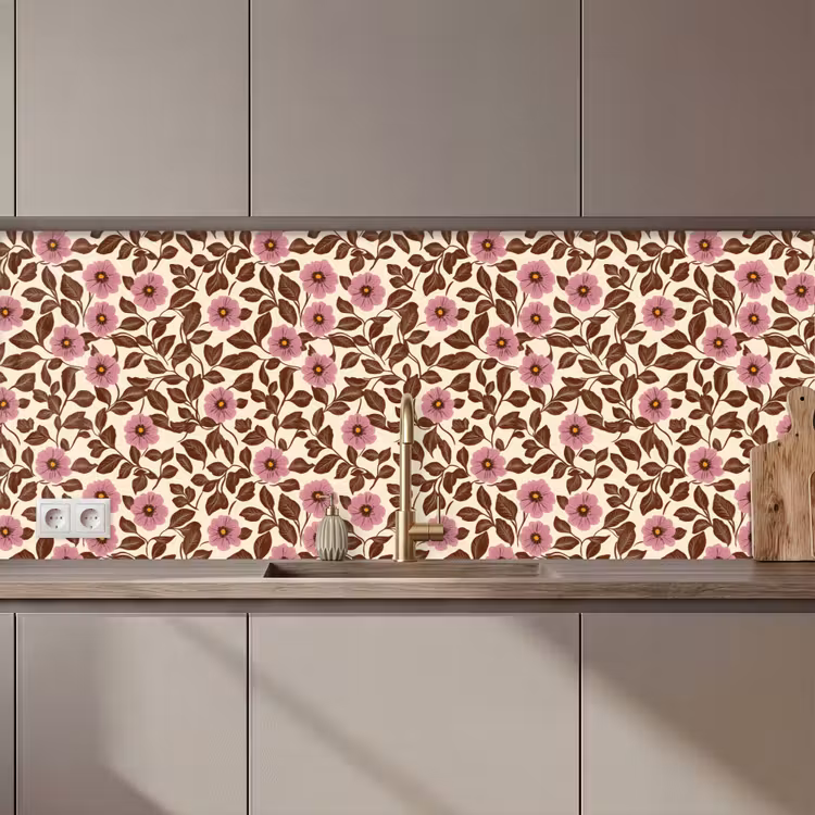 Bloemen - Bladeren - Kleurrijk keuken achterwand 2 middel 871 zz_3dshopping