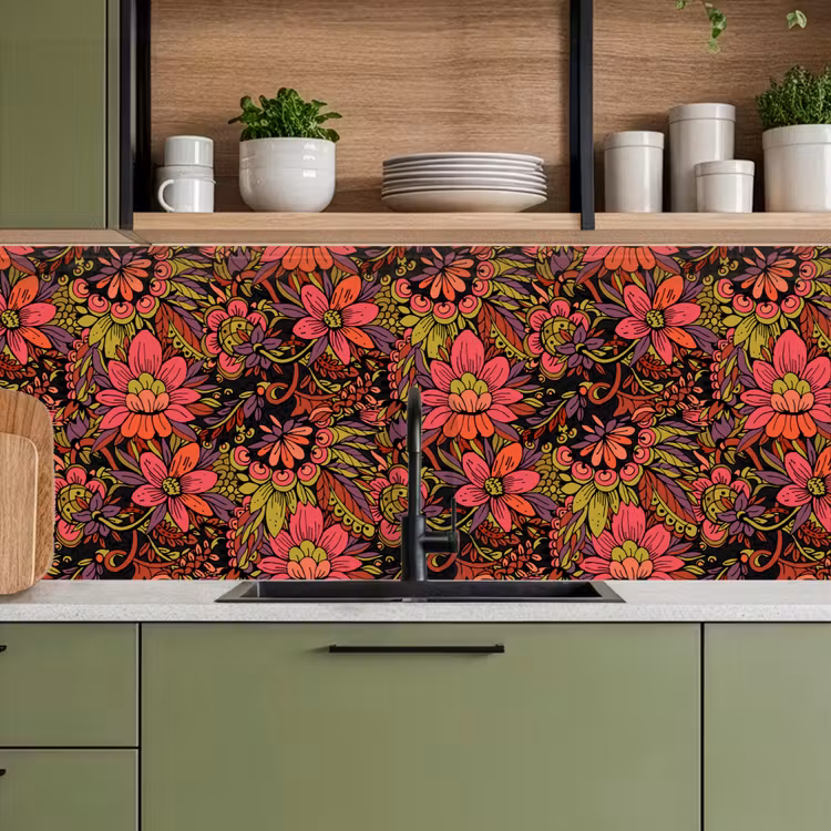 Bloemen - Bladeren - Design keuken achterwand 2 middel 871 -sfeer3