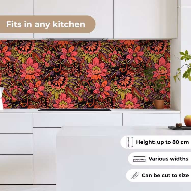 Bloemen - Bladeren - Design keuken achterwand 2 middel 871 -sfeer4_UK