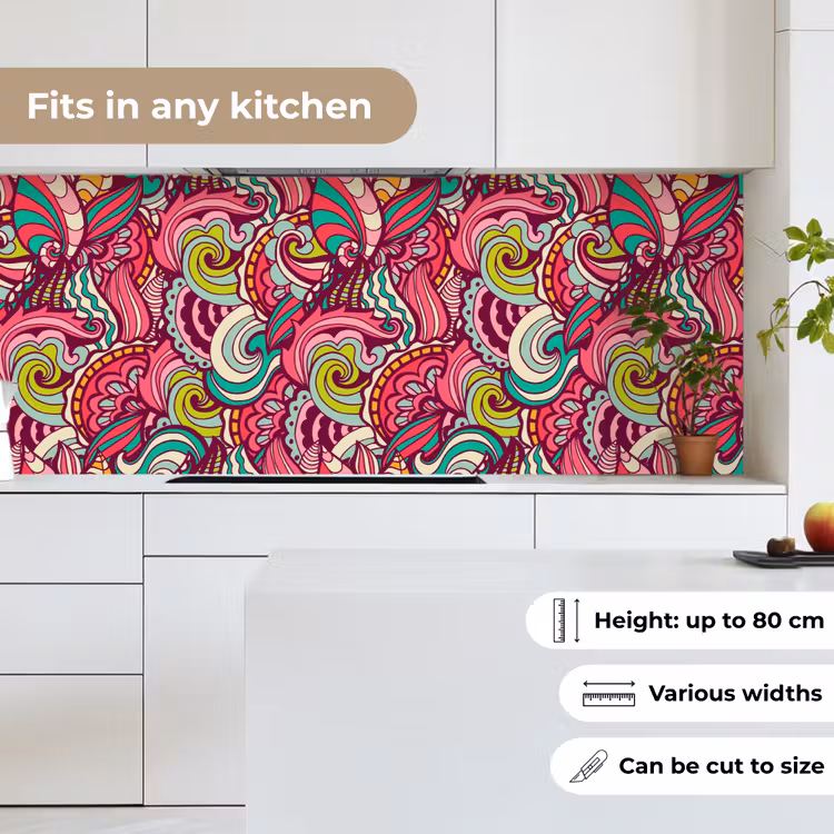 Bloemen - Bladeren - Regenboog - Hippie - Design keuken achterwand 2 middel 871 -sfeer4_UK