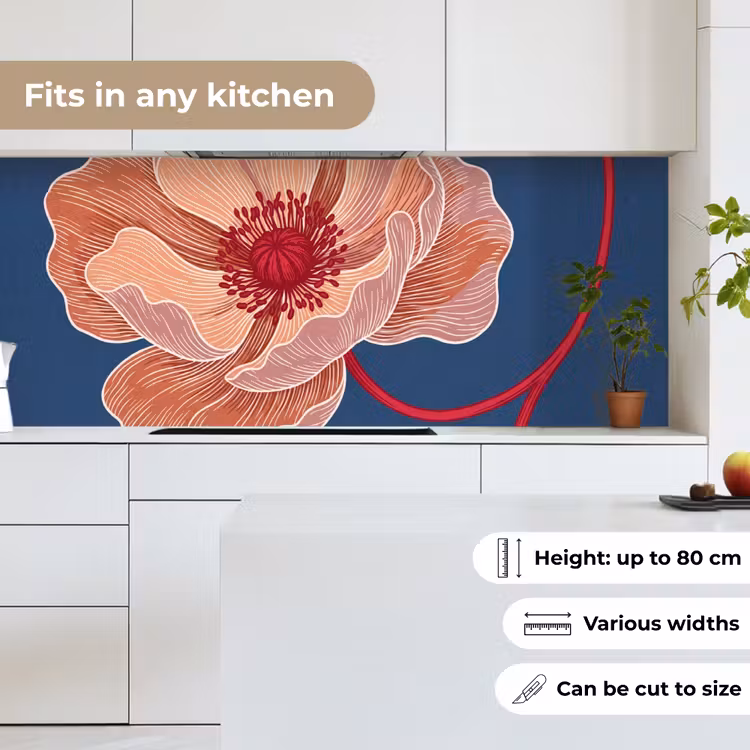 Kitchen Wall Splashback - Flowers - Modern - Abstract - Bloemen - Modern - Abstract keuken achterwand 2 middel