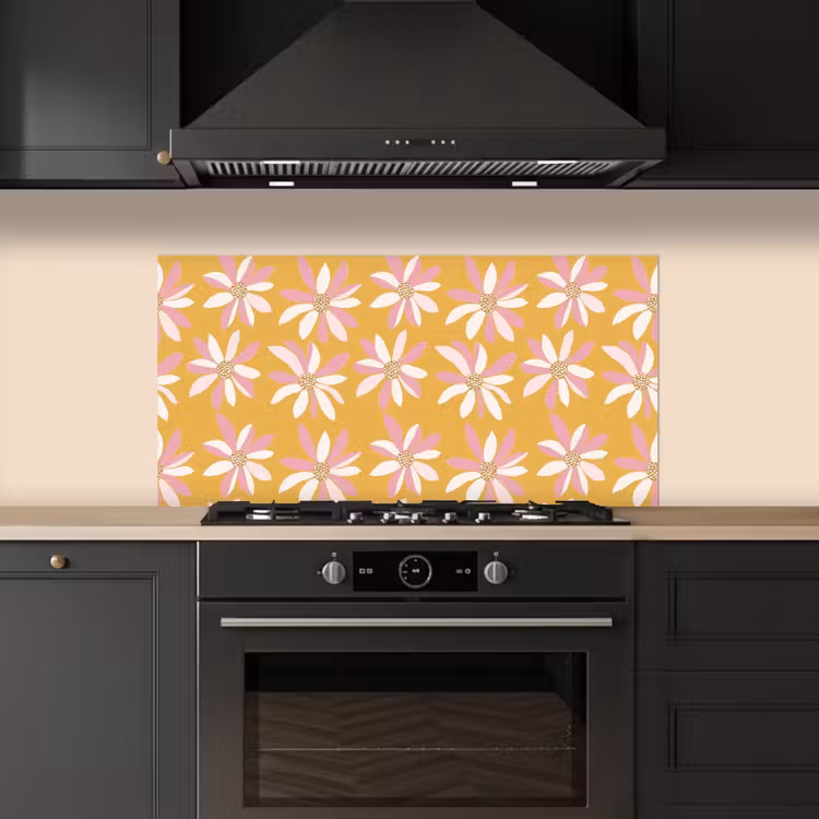 Bloemen - Modern - Geel keuken achterwand spatscherm middel 899 -sfeer1