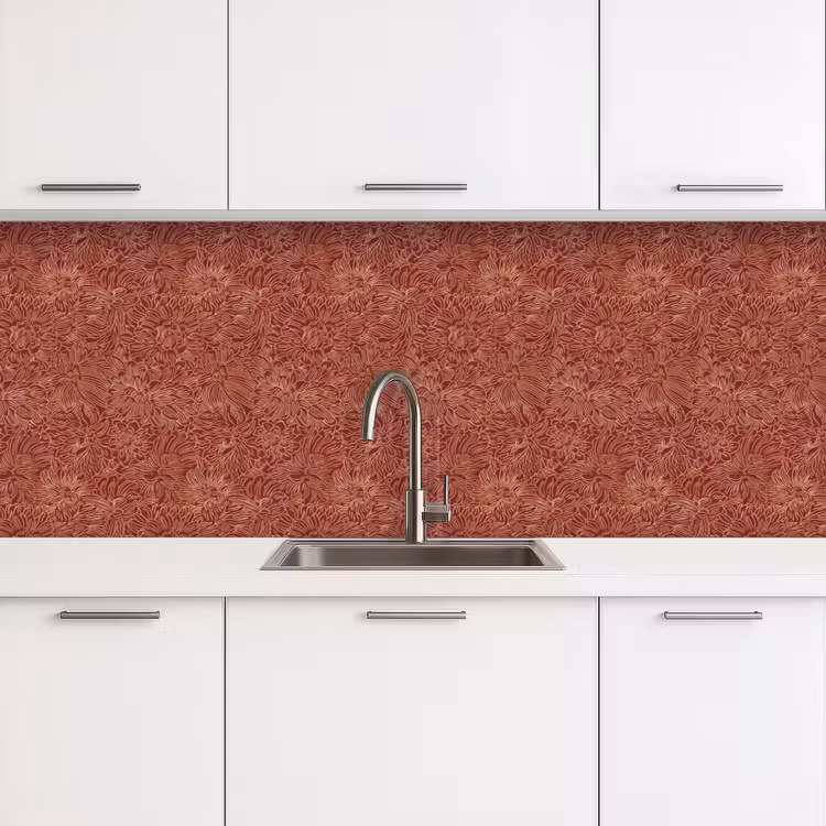 Bloemen - Motief - Rood keuken achterwand 2 groot 857 -3d