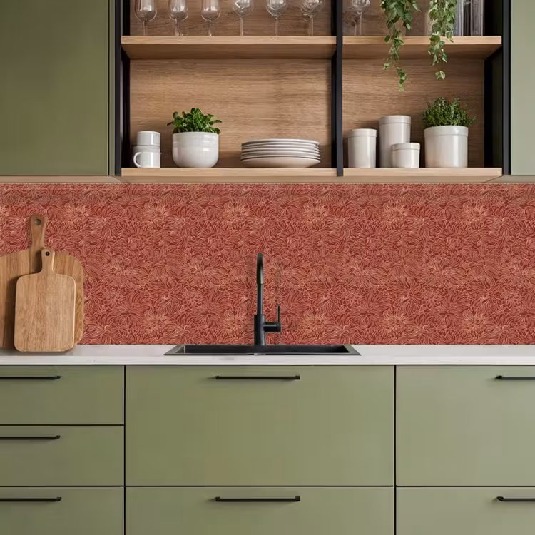 Bloemen - Motief - Rood keuken achterwand 2 groot 857 -sfeer3