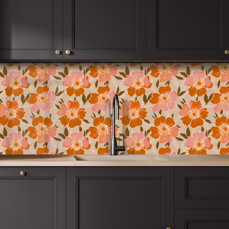 Bloemen - Motief - Retro keuken achterwand 2 middel 871 -sfeer1