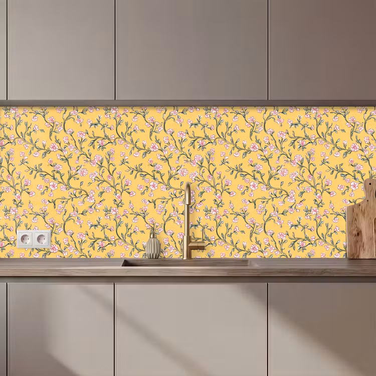 Bloemen - Motief - Geel keuken achterwand 2 middel 871 zz_3dshopping