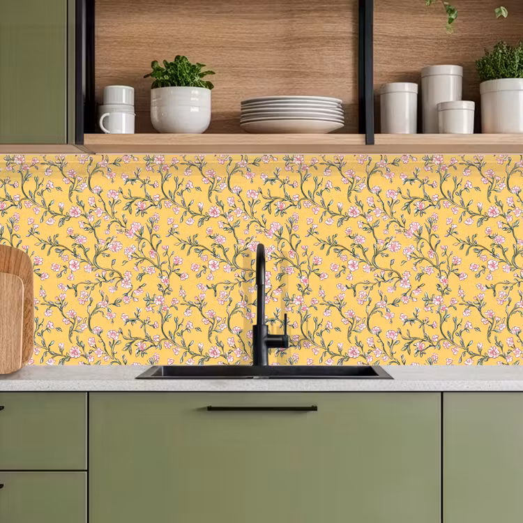 Bloemen - Motief - Geel keuken achterwand 2 middel 871 -sfeer3