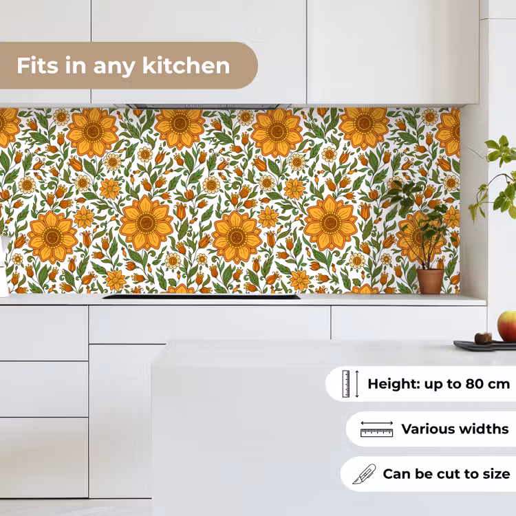 Bloemen - Oranje - Design keuken achterwand 2 middel 871 -sfeer4_UK