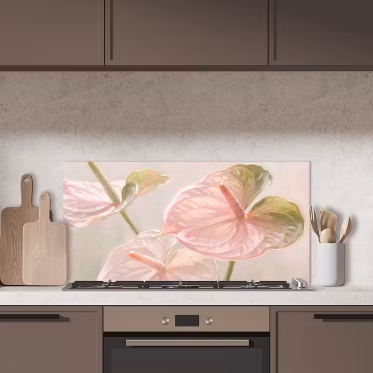 Bloemen - Pastel - Abstract - Natuur - Groen keuken achterwand spatscherm middel -sfeer2