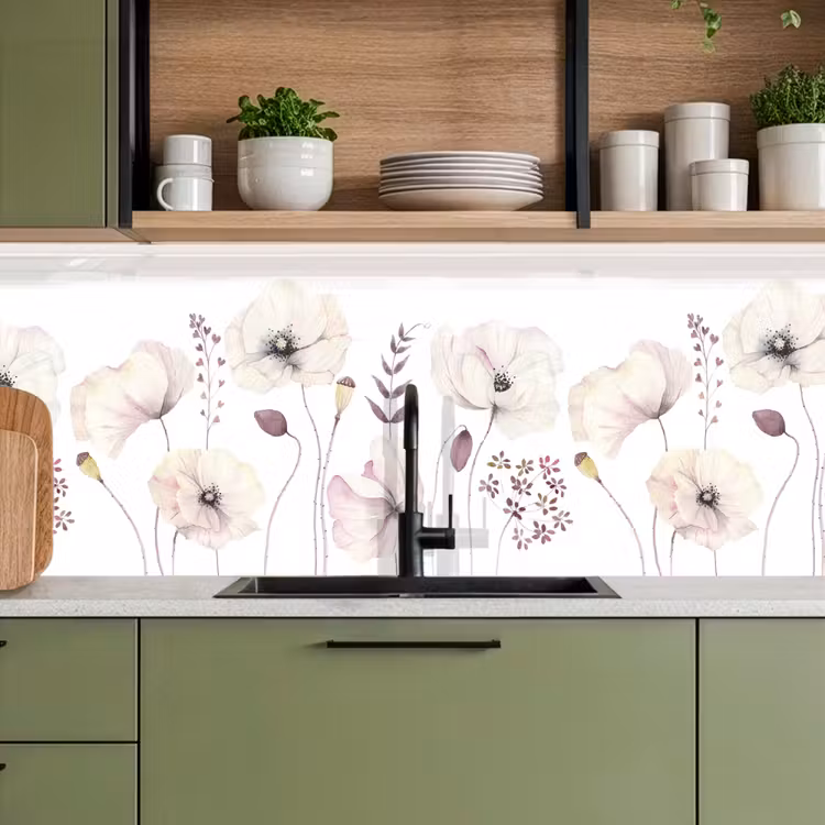 Bloemen - Pastel - Planten - Wit keuken achterwand 2 middel -sfeer3