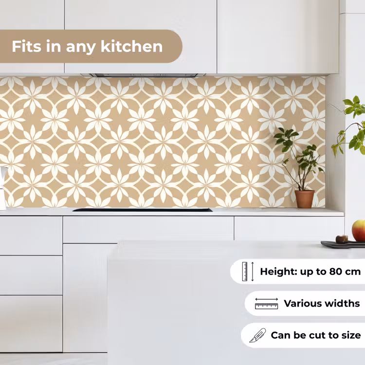 Bloemen - Patroon - Beige keuken achterwand 2 middel 871 -sfeer4_UK