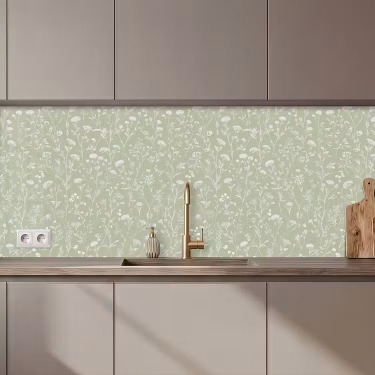 Bloemen - Patroon - Groen keuken achterwand 2 middel 871 zz_3dshopping