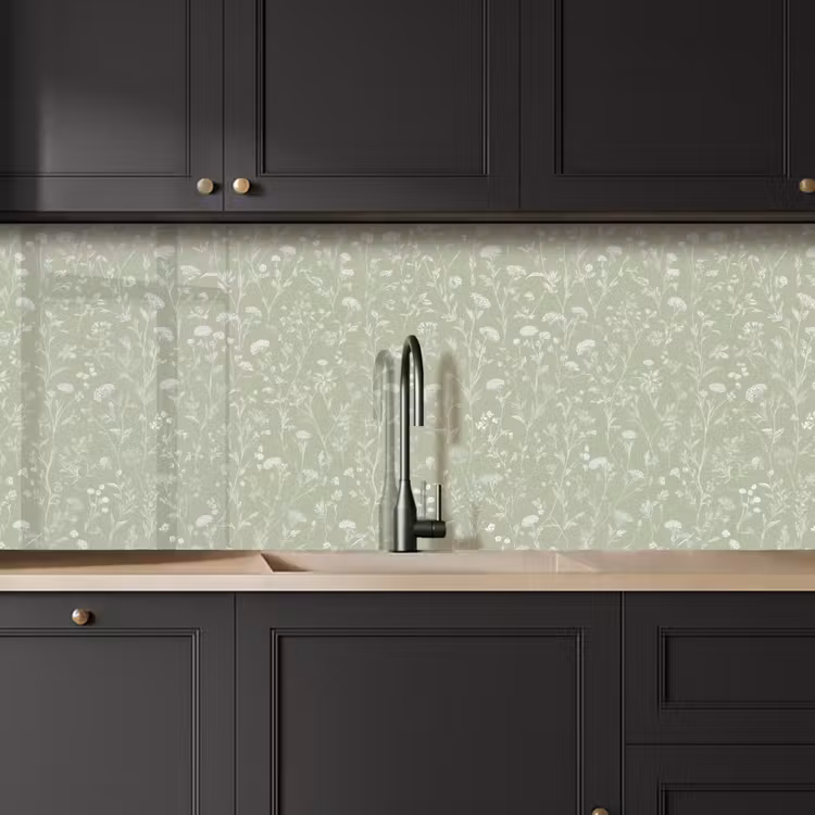 Bloemen - Patroon - Groen keuken achterwand 2 middel 871 -sfeer1