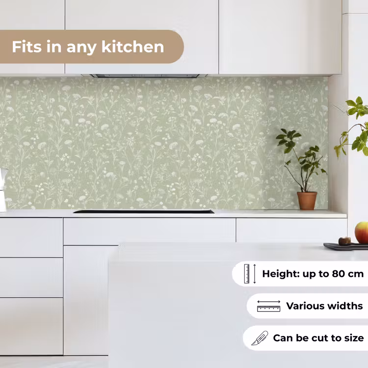 Bloemen - Patroon - Groen keuken achterwand 2 middel 871 -sfeer4_UK
