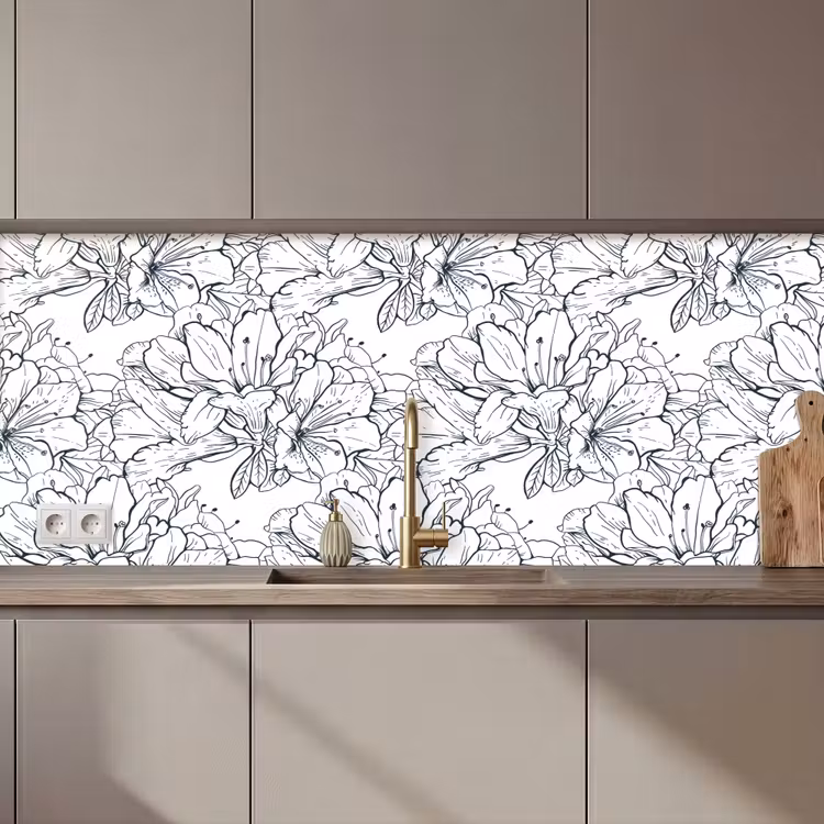 Bloemen - Patroon - Lijn keuken achterwand 2 middel 871 zz_3dshopping