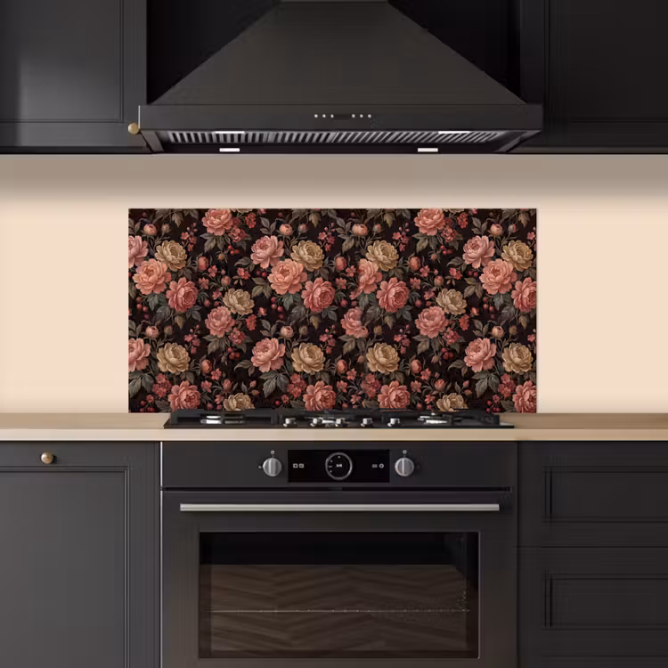 Bloemen - Patroon - Natuur - Vintage - Roze keuken achterwand spatscherm middel -sfeer1