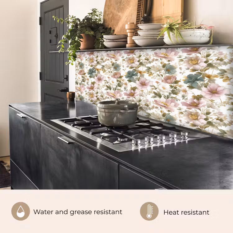 Bloemen - Patroon - Pastel keuken achterwand 2 groot 857 -usp_EN
