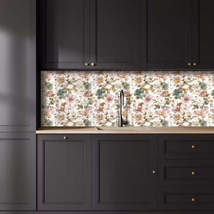 Bloemen - Patroon - Pastel keuken achterwand 2 groot 857 -sfeer1