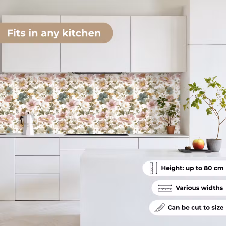 Bloemen - Patroon - Pastel keuken achterwand 2 groot 857 -sfeer4_UK