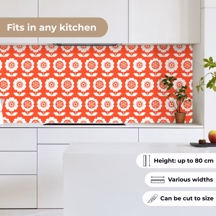Bloemen - Patroon - Rood keuken achterwand 2 middel 871 -sfeer4_UK